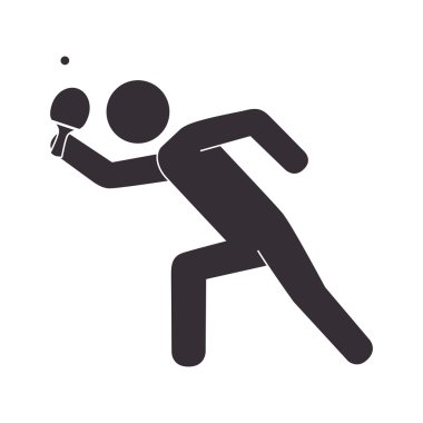 slihouette oyuncu ping pong