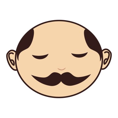 yüz adam bıyık kel