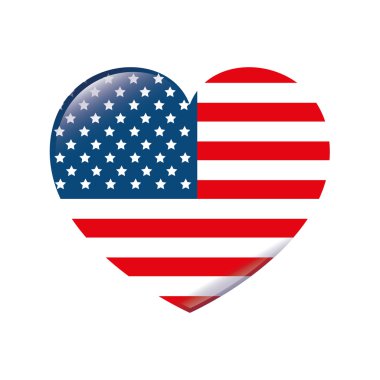 ABD sembolü bayrak izole tasarım kalp