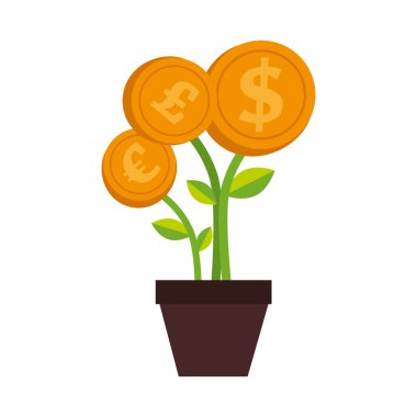 bitki para pot Doları izole