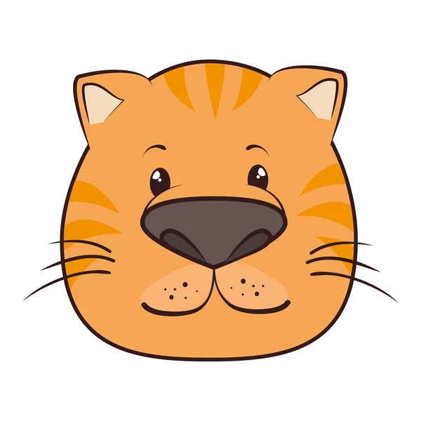 Gato cara animal dibujos animados — Vector de stock