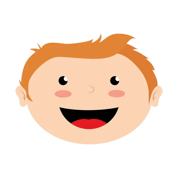 Πρόσωπο αγόρι χαμόγελο απομονωμένη εικονίδιο σχεδιασμός — Διανυσματικό Αρχείο