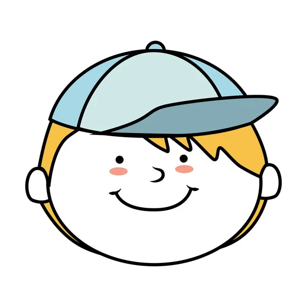 Face boy smile isolated icon design — Stock Vector