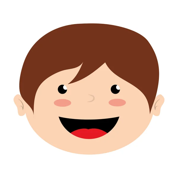 Cara chico sonrisa aislado icono de diseño — Vector de stock