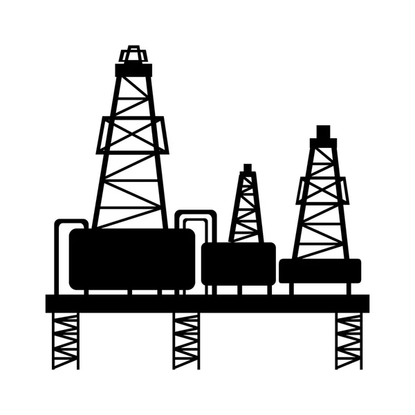 Produzione piattaforma petrolifera isolata — Vettoriale Stock