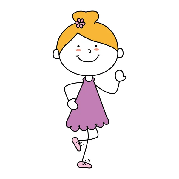 Niña dibujos animados niño feliz diseño aislado — Vector de stock