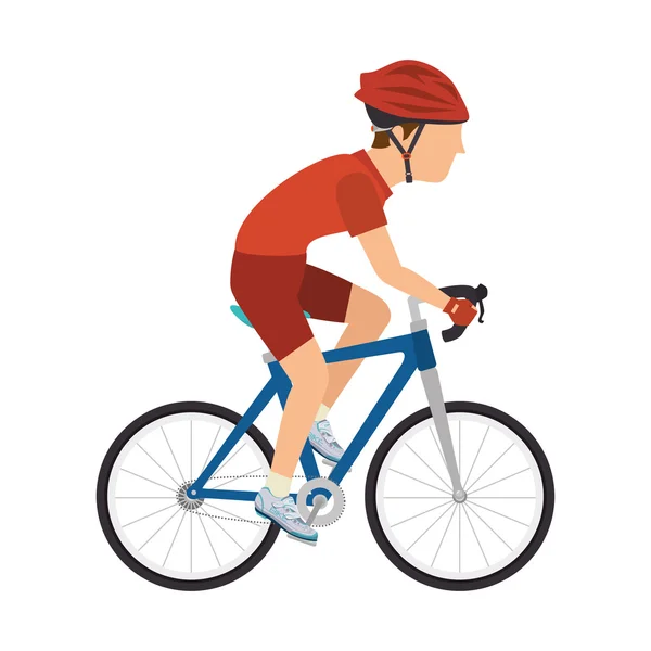 Rowerzysta człowiek jazda rower sport — Wektor stockowy