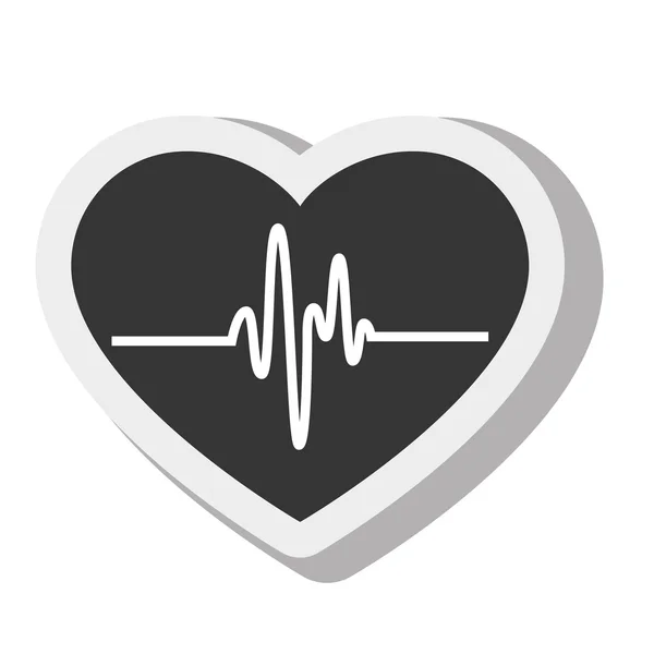 Cardio pulse hart geïsoleerd ontwerp — Stockvector