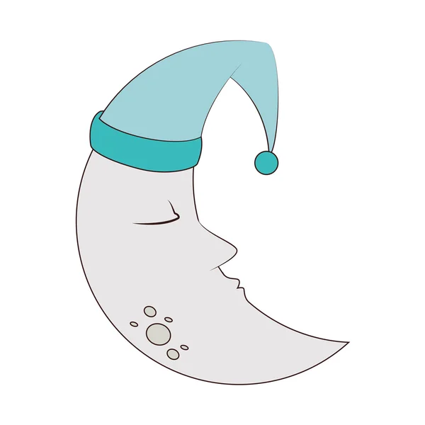 Moon ikonen hatt sömn — Stock vektor