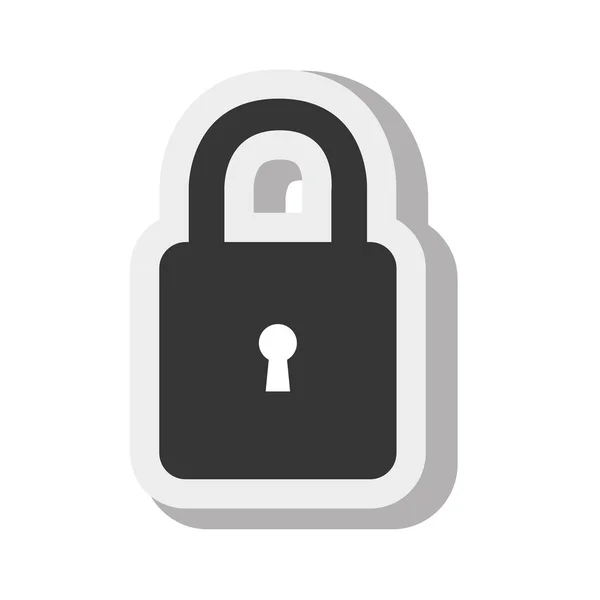 Padlock key lock security design — Stock Vector