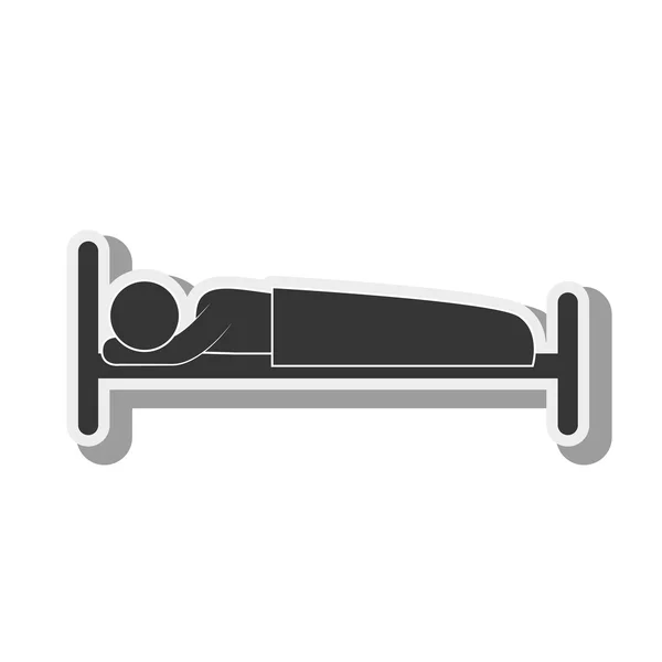 Silueta persona sueño descanso — Vector de stock