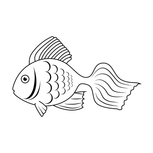 Poisson mer faune nourriture icône isolé — Image vectorielle