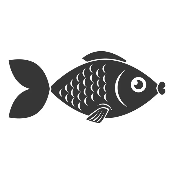 Pescado mar fauna alimento icono aislado — Vector de stock