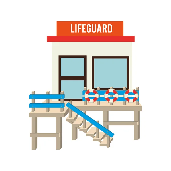 Lifeguard estação praia design — Vetor de Stock