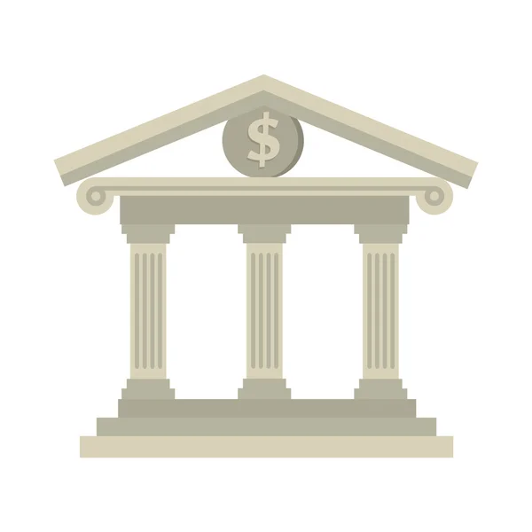 Épület bank pénz elszigetelt dollár — Stock Vector