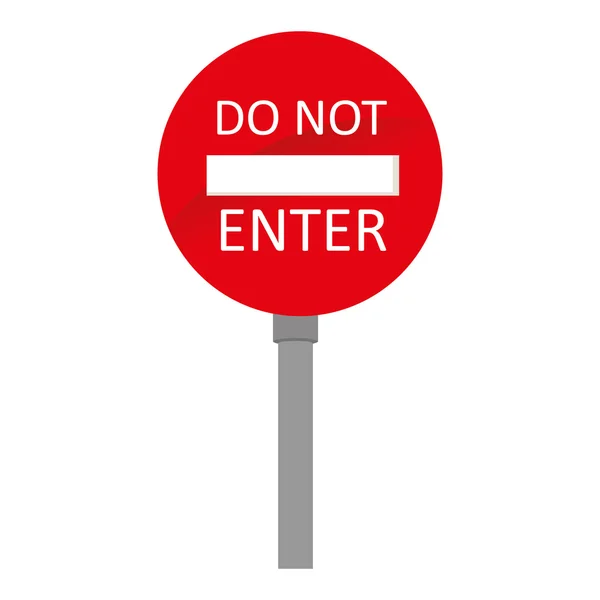 Sign do not enter traffic isolated — Stock Vector