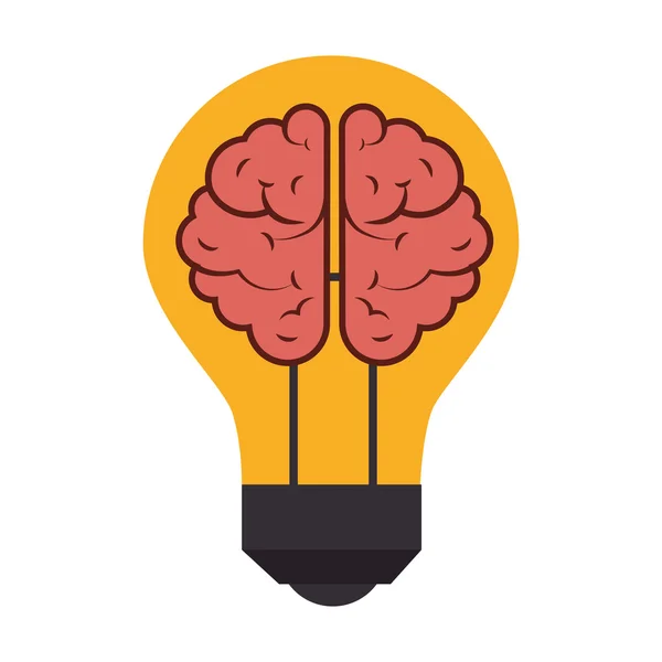 Žárovka mozku lehké myšlenka kreativní design — Stockový vektor