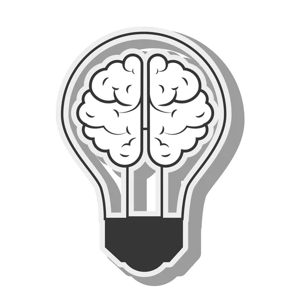 Ampul beyin ışık fikir yaratıcı tasarım — Stok Vektör