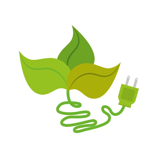 Hoja reciclar ambiente naturaleza energía diseño — Vector de stock