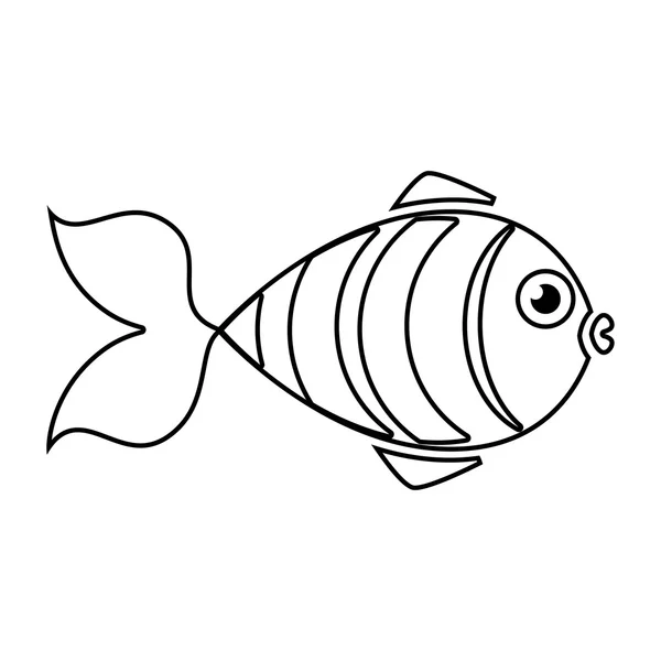 Fisk havet djurliv mat ikonen isolerade — Stock vektor