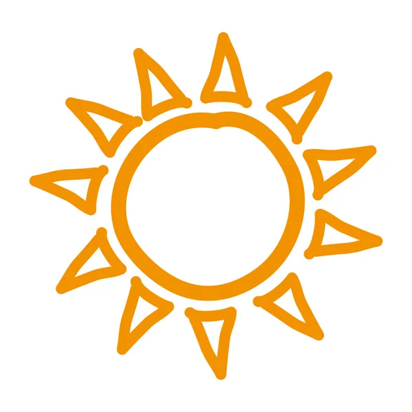 Sol soleado amarillo aislado — Vector de stock