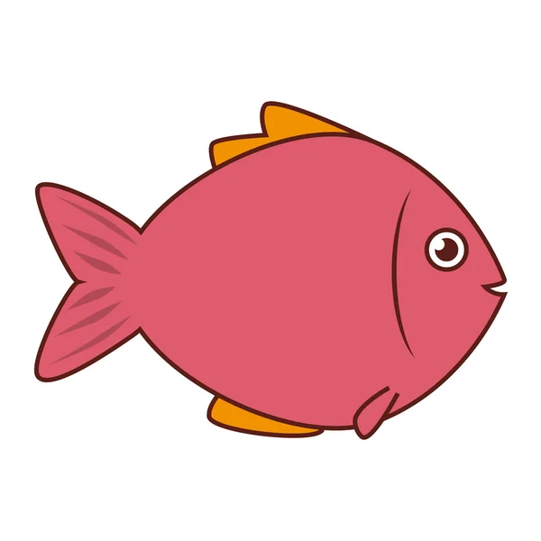 물고기 바다 야생 동물 음식 아이콘 절연 — 스톡 벡터