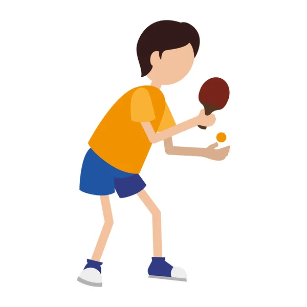 Cartoon jongen speler pingpong — Stockvector