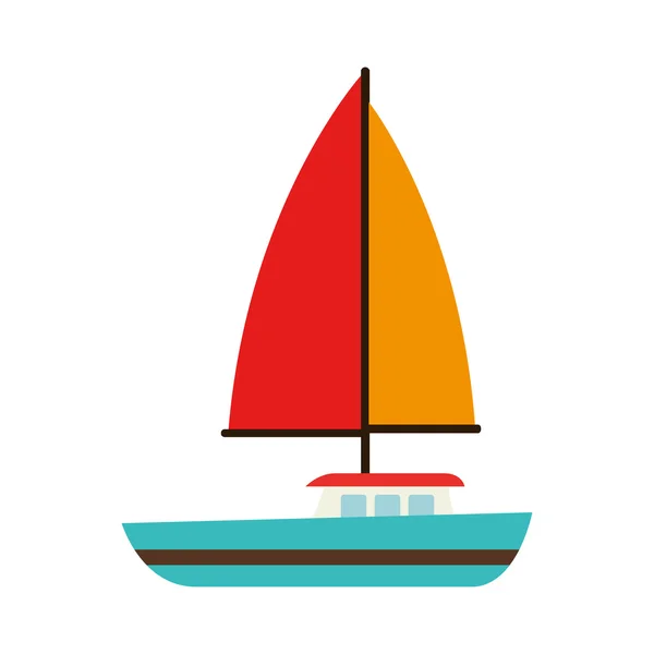 Velero mar diseño aislado — Vector de stock