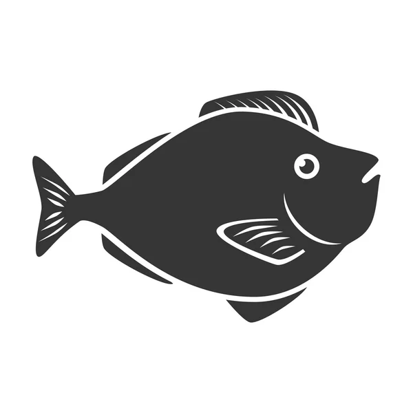 Pescado mar fauna alimento icono aislado — Vector de stock