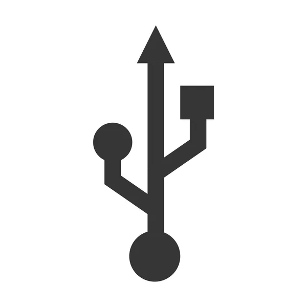 Symbool usb aangesloten back-ontwerp — Stockvector