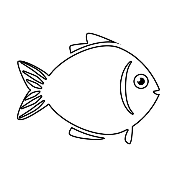 Vis zee wildlife voedsel pictogram geïsoleerd — Stockvector