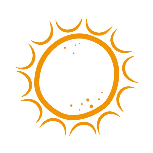 Sun sunny yellow isolated — Stock Vector