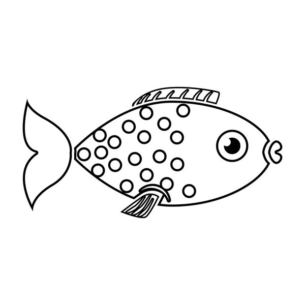 Ryb moře přírodních potravin ikona izolované — Stockový vektor
