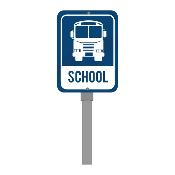 School sign traffic blue isolated — Stock Vector