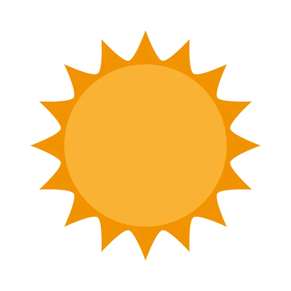 Sol soleado amarillo aislado — Vector de stock