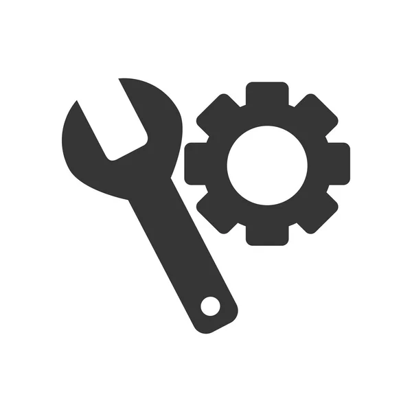 Gereedschap versnelling spanner geïsoleerd — Stockvector