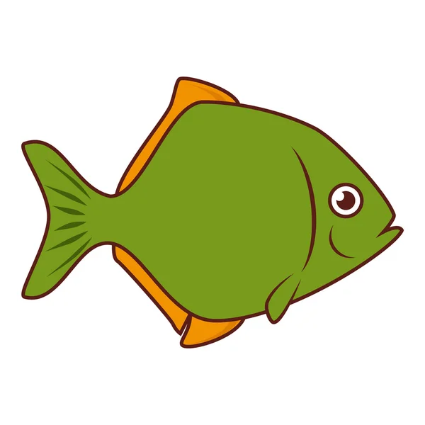 Pescado mar fauna alimento icono aislado — Vector de stock