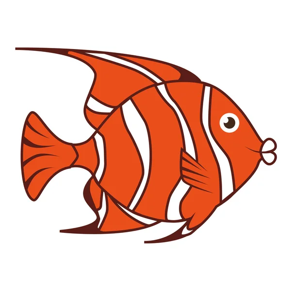 Fisk havet djurliv mat ikonen isolerade — Stock vektor
