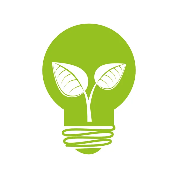 Bulb energy recycle envioment nature design — Stock Vector