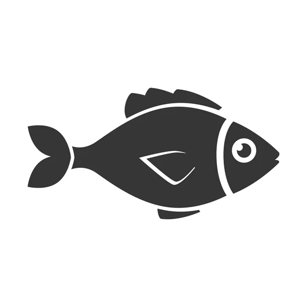 Pescado mar fauna alimento icono aislado — Archivo Imágenes Vectoriales