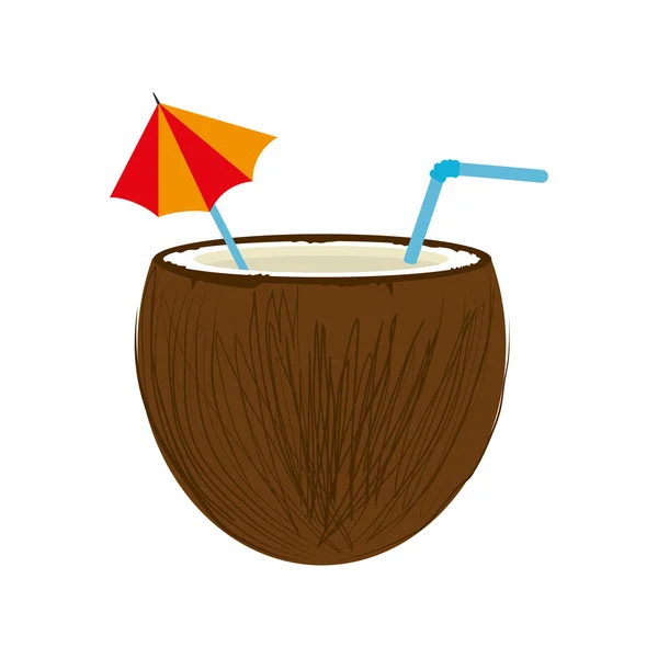 Coconut cocktail drink design — Stock Vector