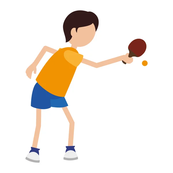 Cartoon jongen speler pingpong — Stockvector