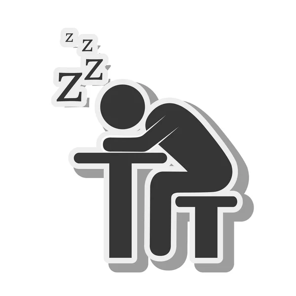 Silhouette person sleep rest — Stock Vector