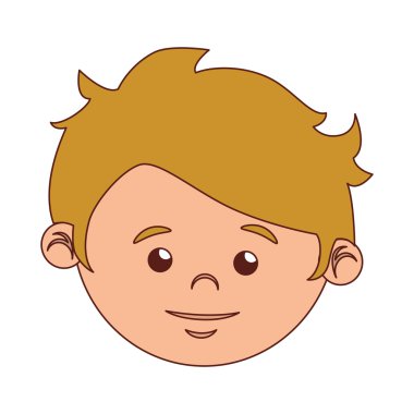 çocuk çizgi film yüz sarışın saç izole