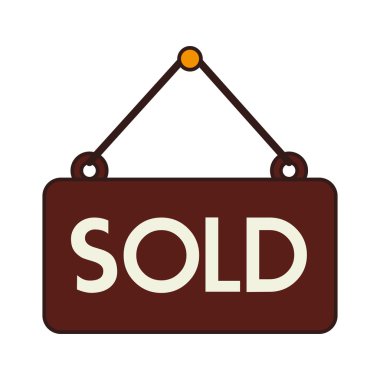 satılan işareti izole satın teklif