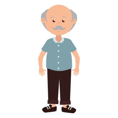 adam çizgi film eski kel izole