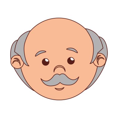 adam çizgi film eski kel izole