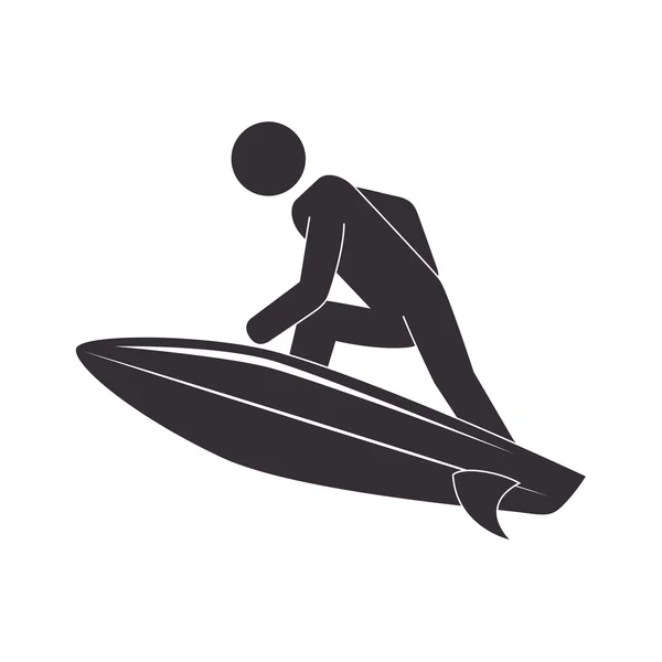 Silueta surfař surfování stůl sport — Stockový vektor