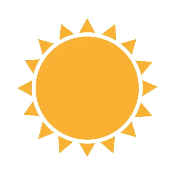 Sol soleado amarillo aislado — Vector de stock