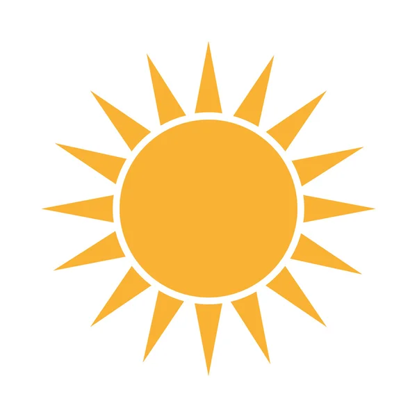 Sol soleado amarillo aislado — Vector de stock